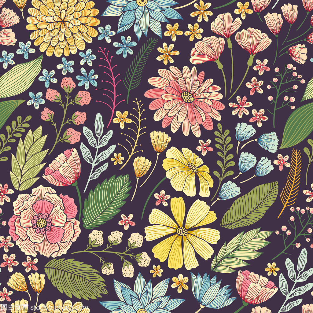 無縫的花卉圖案 綻放于設計中的永恒之美